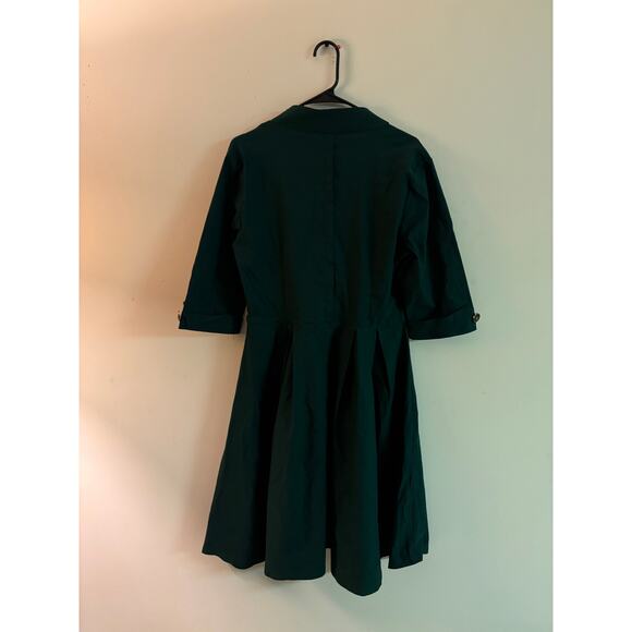 Miusol Green Fit & Flare Midi Dress 2XL NWT | Vintage-Inspired V-Neck Cocktail - Picture 1 of 8